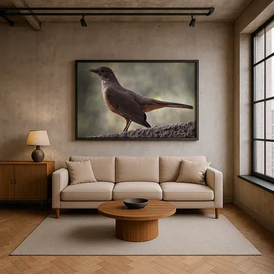 Quadro André Omizolo | Sabiá-laranjeira Retangular Paisagem
