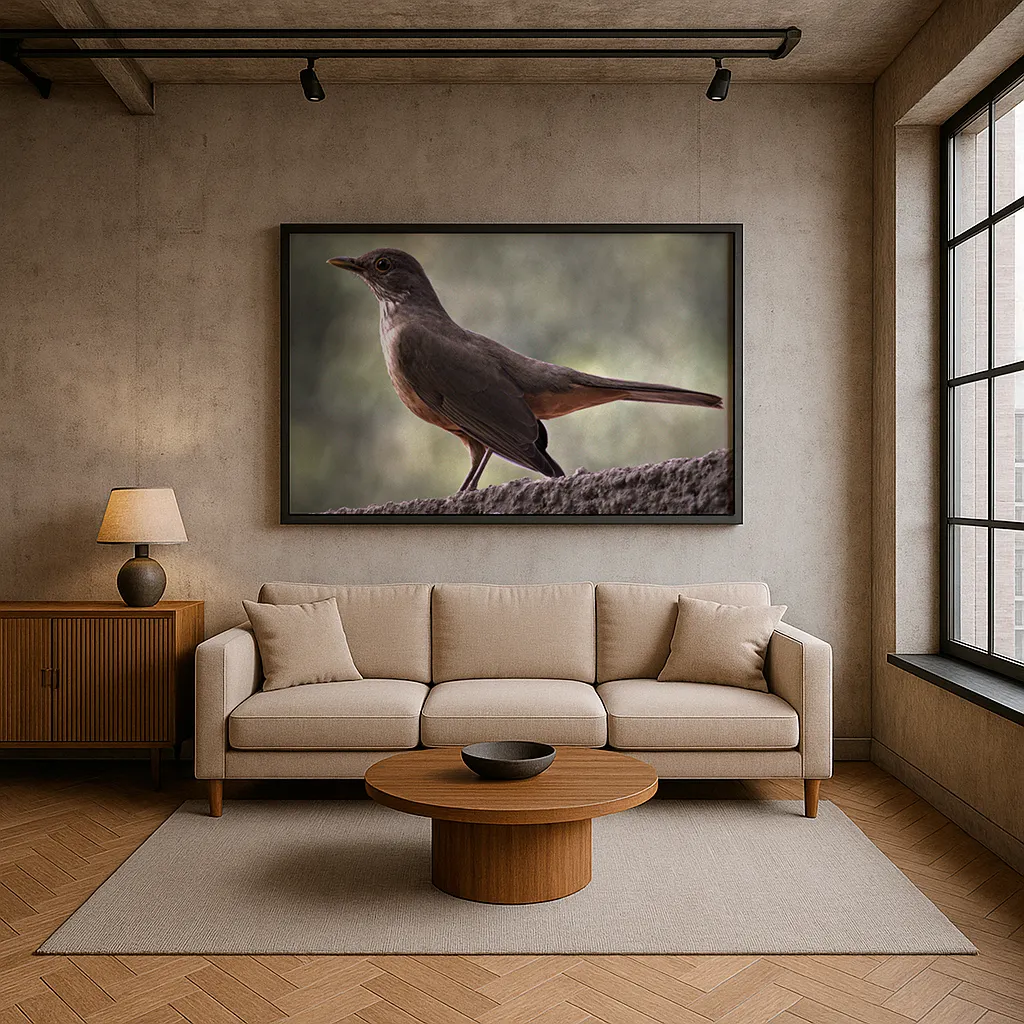 Quadro André Omizolo | Sabiá-laranjeira Retangular Paisagem