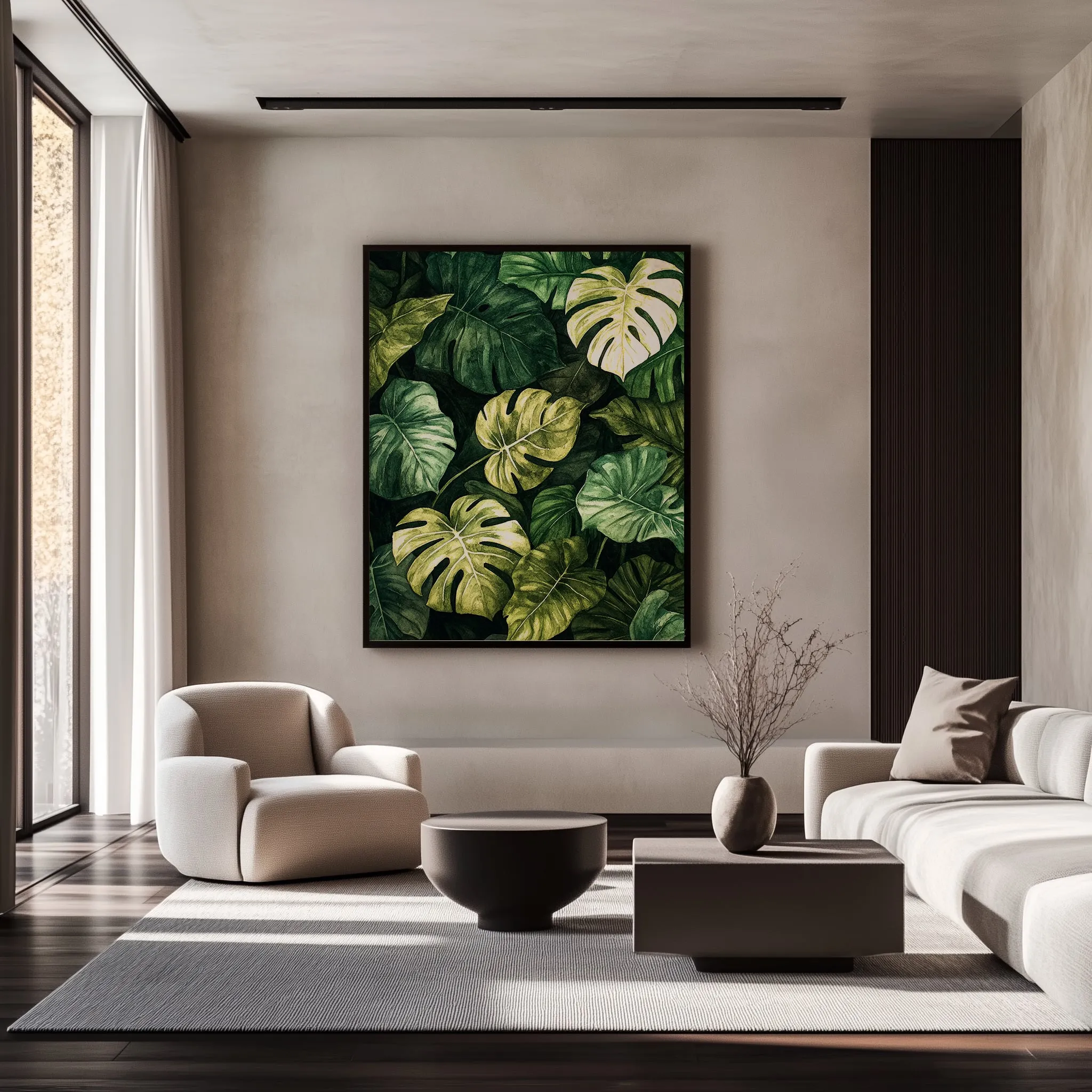 Quadro Folhas de Monstera (Costela de Adão) Retangular Retrato